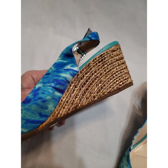 Alex Marie Turquoise Wedge Strappy Sandals Size 10M Open Toe - Picture 4 of 9